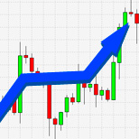 graph and up arrow