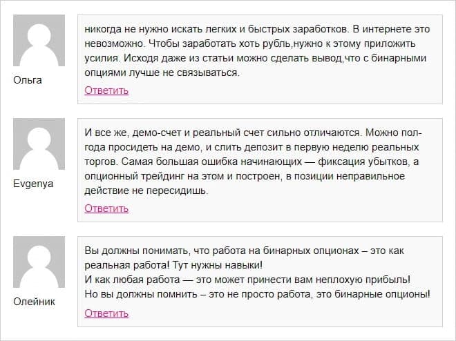 real reviews about binary options