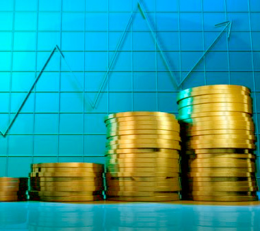coins and chart