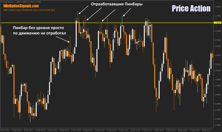 Pinbar in Price Action binary options