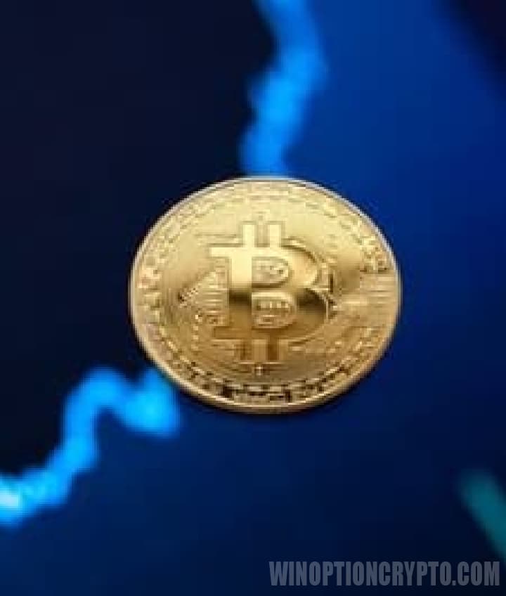 bitcoin coin on blue background