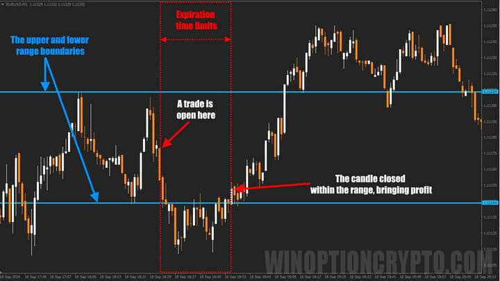 binary option transaction with the condition of price movement within the boundaries