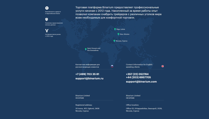 Useful information about the Binarium broker
