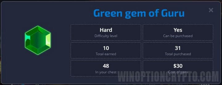 green crystal description in pocket option