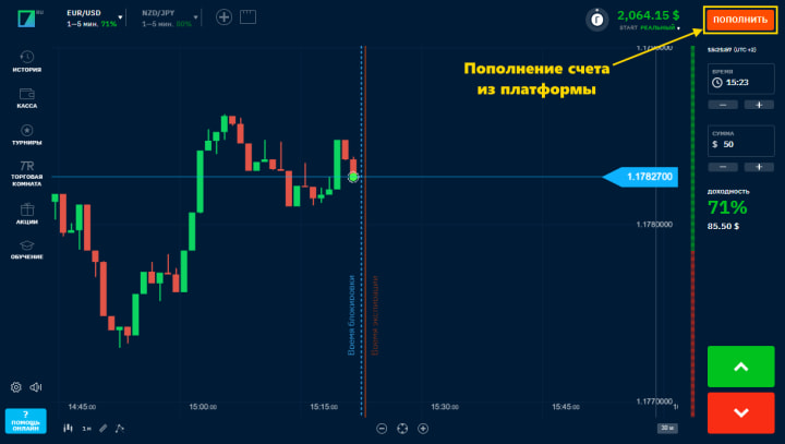 recarga tu cuenta en la plataforma binarium