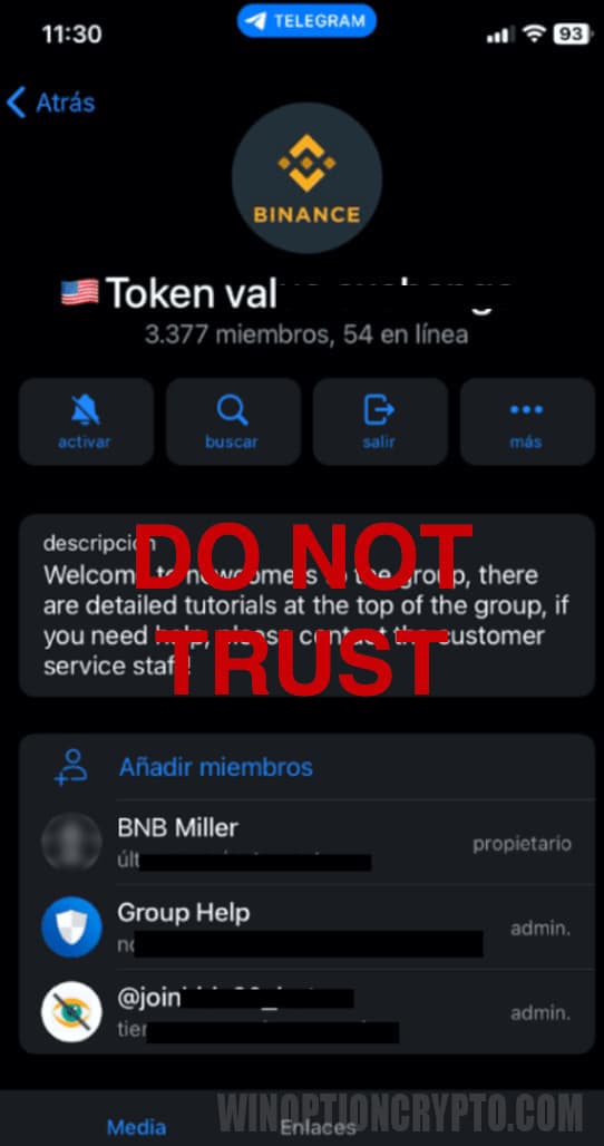 fake group binance