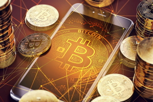 smartphone and bitcoins