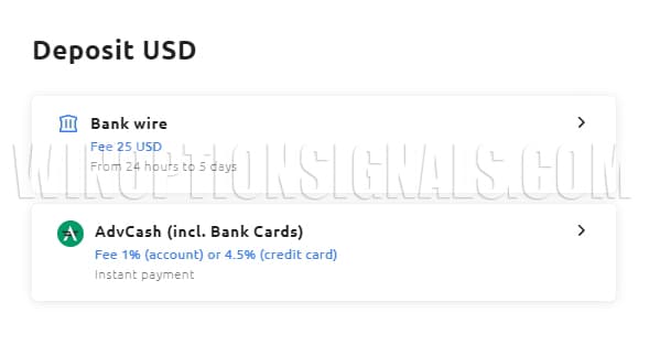 deposit in dollars