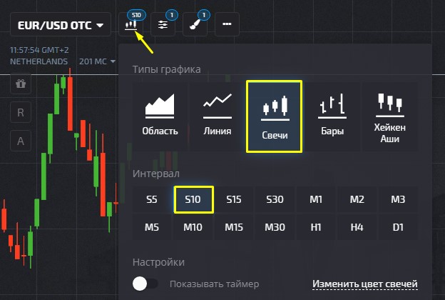 Changing the chart type