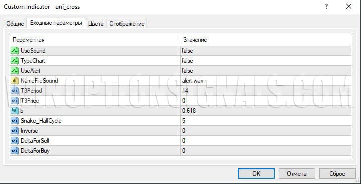 uni cross settings in t3 snake